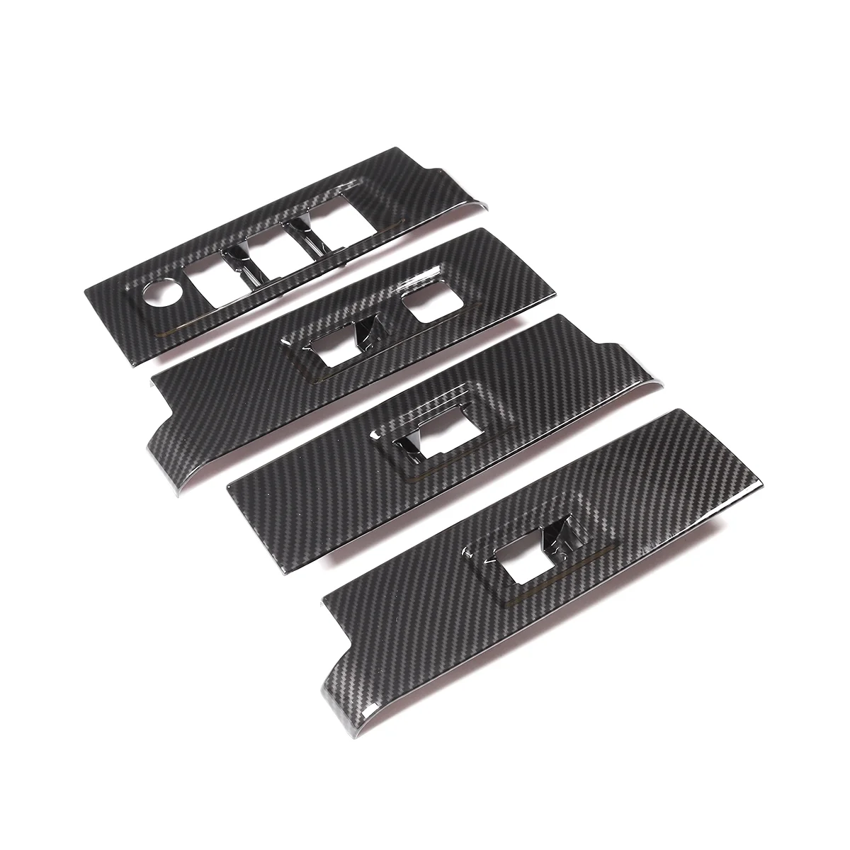 

Car Carbon Fiber Black ABS Car Window Glass Lift Switch Decoration Cover Trim Stickers for Toyota Tundra 2022 2023