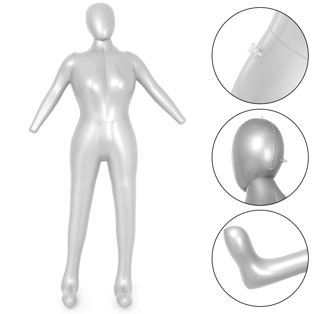 165cm full-body Nő Anyaállat Felfújható Kirakatbábú Statiszta torso-display manöken PVC számára Angol kosztüm DIY Összevarrás ruhák manöken kijelző