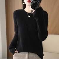 2025 Women Sweaters Autumn Winter Long Sleeve Pullovers O-neck Stripe Warm Pullover Korean Fashion Bottoming Shirts Loose Jumper - Image 5
