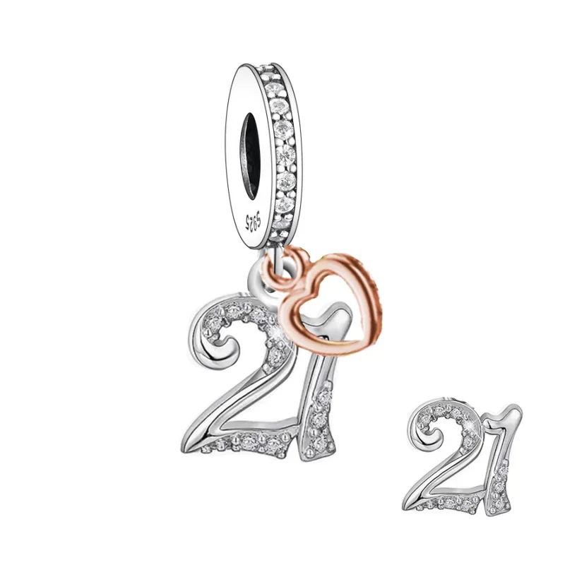 FC Jewelry Fit Original Charm Bracelet 925 Silver 13 16 18 21 30 40 50 70 80 Number Anniversary Bead For Making Women Berloque 3
