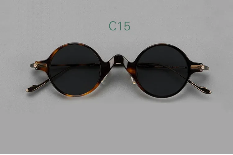 SAIIURV 2 Paia Retro Occhiali da Sole Rotondi per Uomo Donna, Classici Occhiali Hippie Stile Piccoli Lenti Montatura in Metallo Protezione UV400 Vintage Piccoli Tondi Occhialisole per Festa Quotidiano