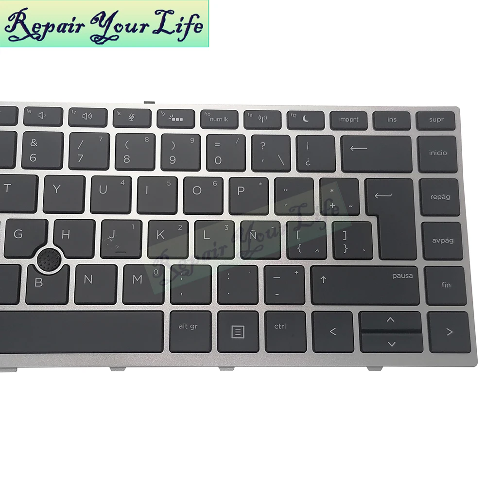 Latin Espanhol Backlit Teclado para hp Probook 640 g5 645 g5 640g4 645g4 Teclado Prata Quadro Trackpoint Novo L00737161 640g5 la - Imagem 5