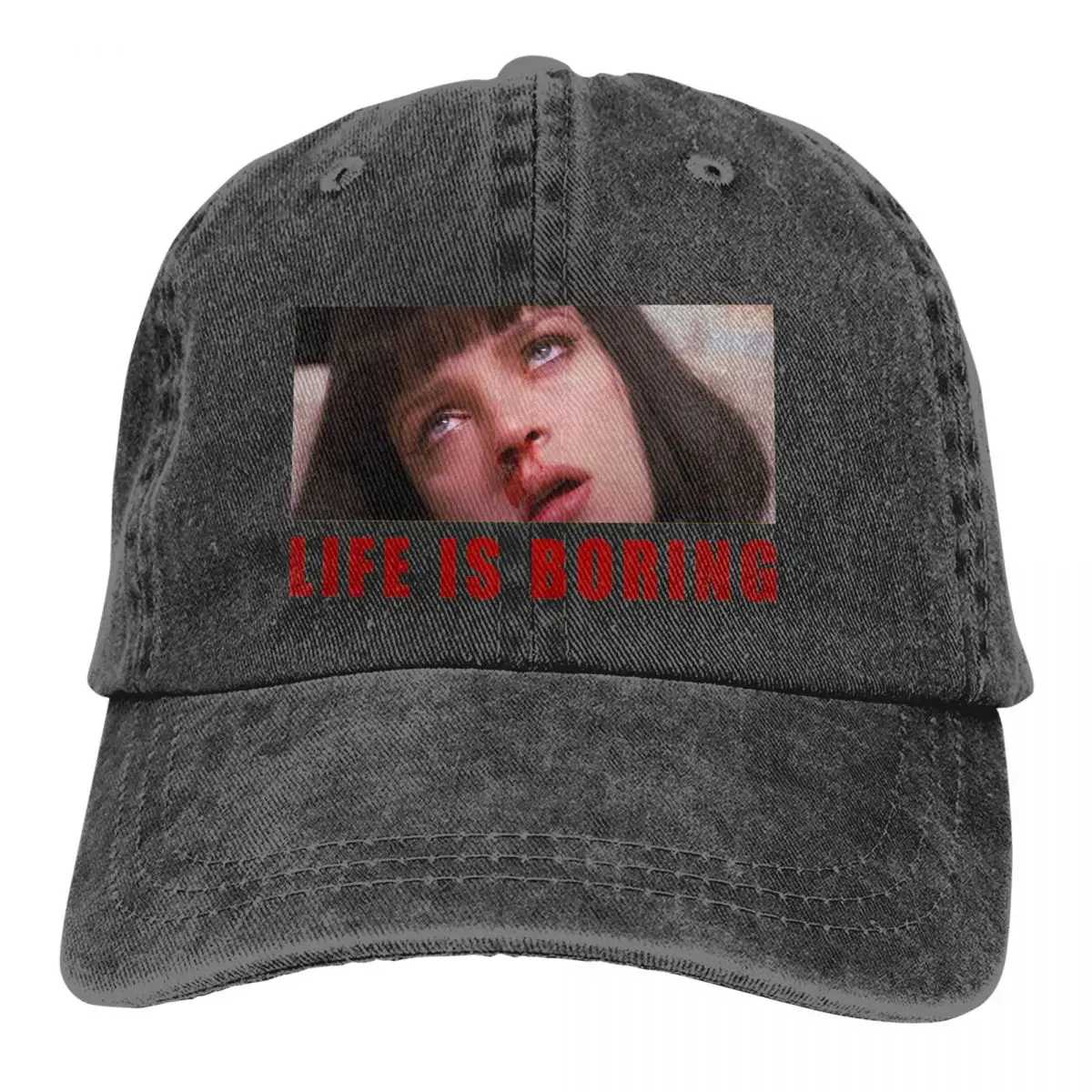 

Life Is Boring Baseball Caps Peaked Cap Pulp Fiction Black Comedy Crime Film Sun Shade Hats for Men Women