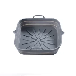 Silicone Reusable Square Baking Tray and Air Fryer Liner (Gray)