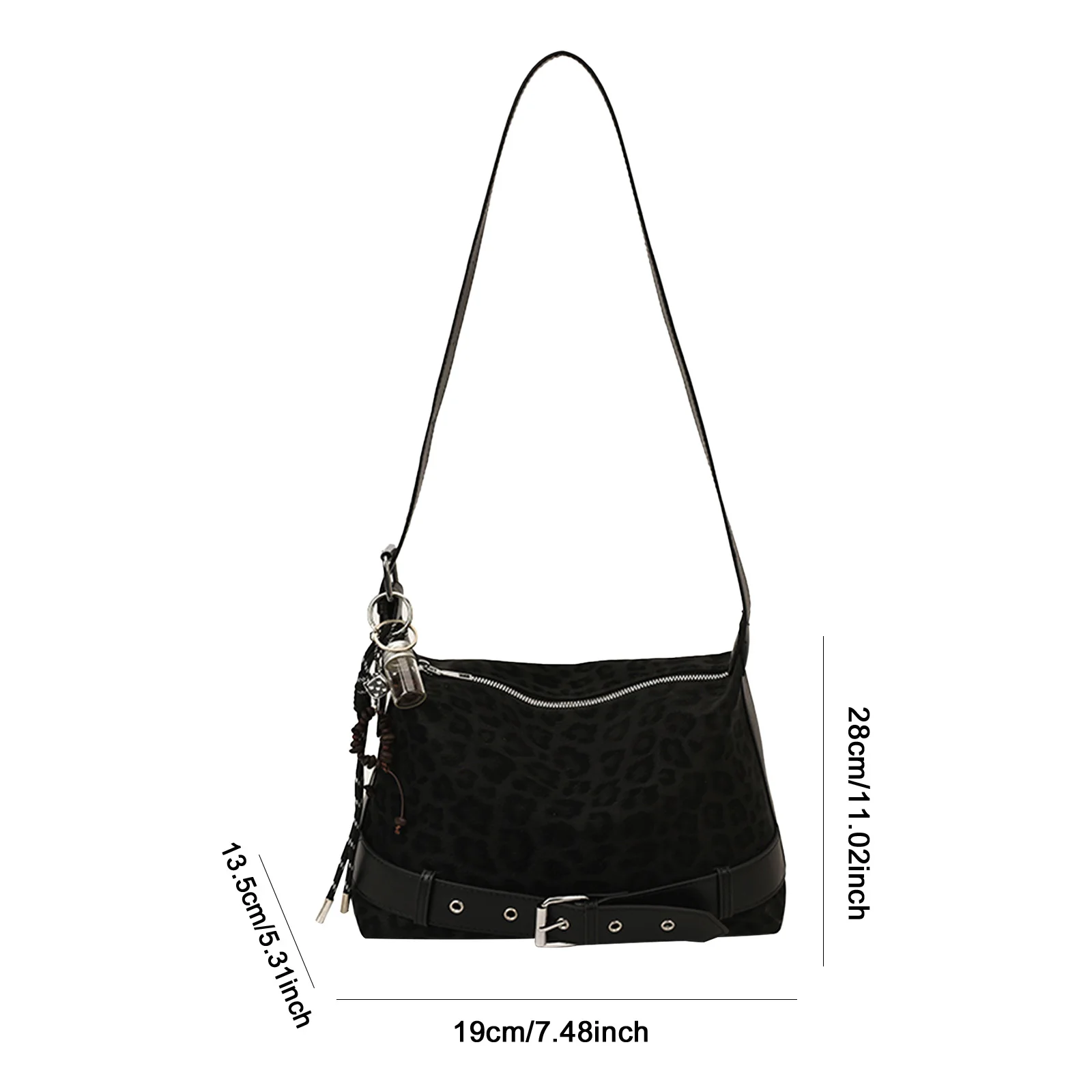 Cheetah Hobo Handbag PU Leopard Print Underarm Bag with Belt Armpit Bag for Women Travel Shopping Daily Use