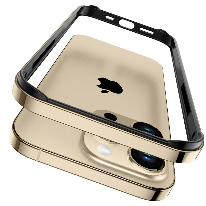 Enhanced Shockproof Metal Bumper Case with Silicone Frame and Alloy Design