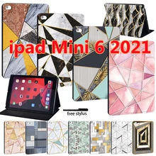 

For Apple IPad Mini 6 8.3" UltraThin Cover for Mini 6 2021 A2567 A2568 A2569 Case shape print Leather Tablet Protective cover