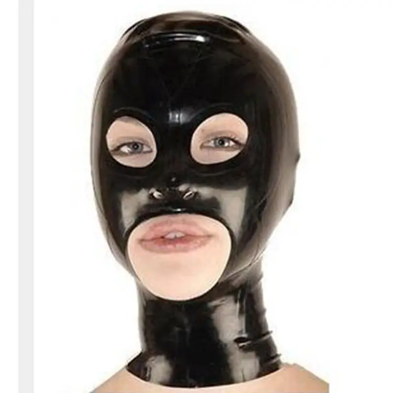 

Latex Hood Back Zipper for Catsuit Handmade Rubber Mask Club Wear Costume