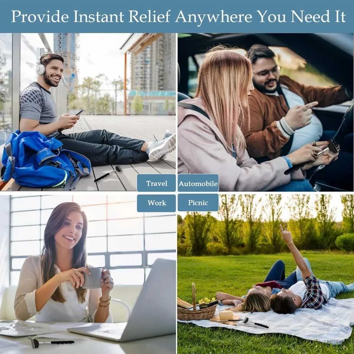 Upgraded Extendable Back Scratcher 15 Rakes Stainless Steel Portable Telescopic Back Scratcher Massage Tools Gifts for Men Women