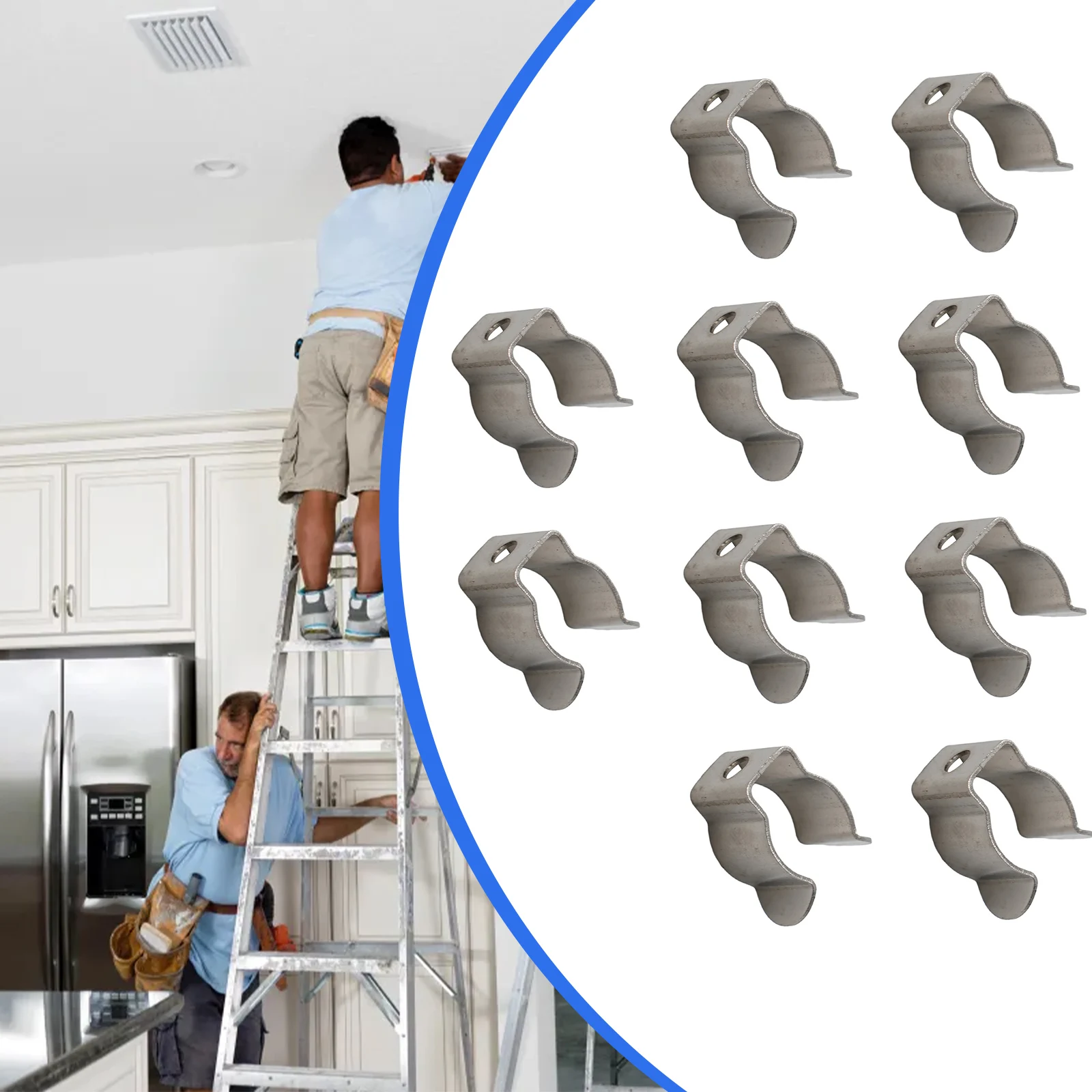 10pcs Spring Terry Clips Stainless Steel Narrow Base Tools 6mm-28mm Heavy Duty Tools Storage Hangers For Garages Sheds Hardwares