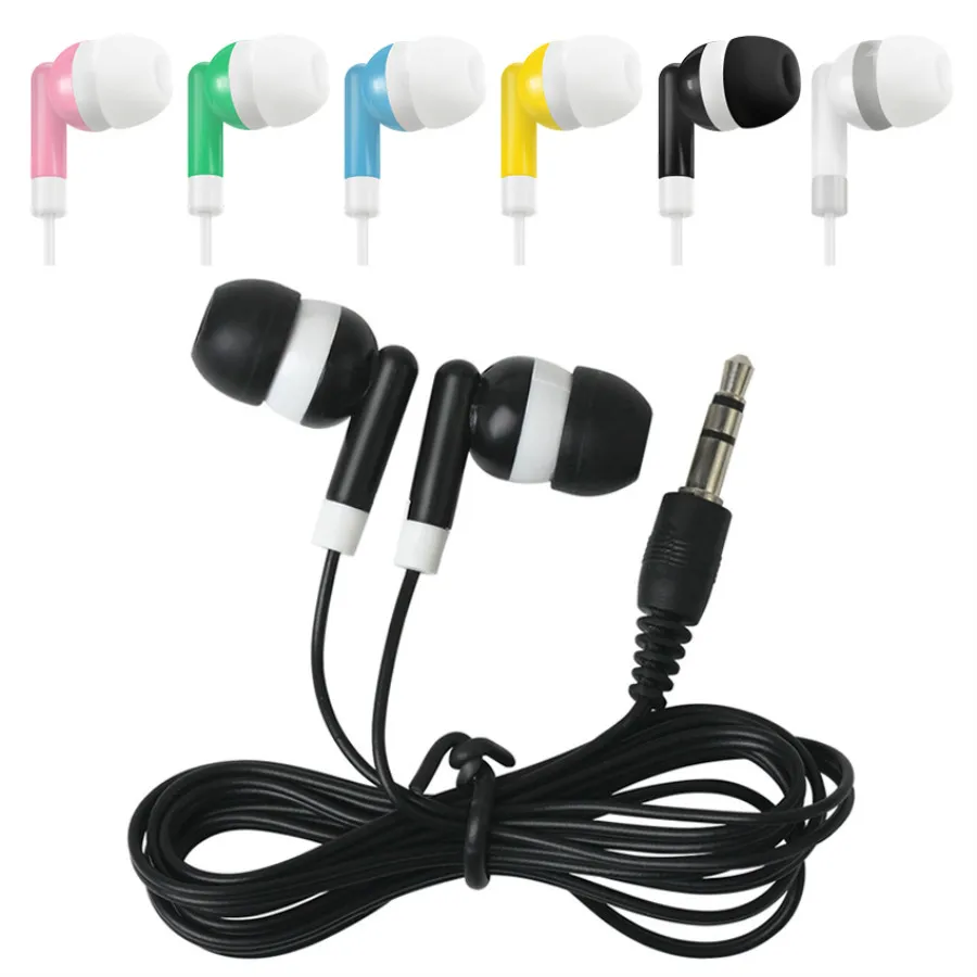 200pcs Cheap Colorful Disposable In-Ear Wired Earbuds
