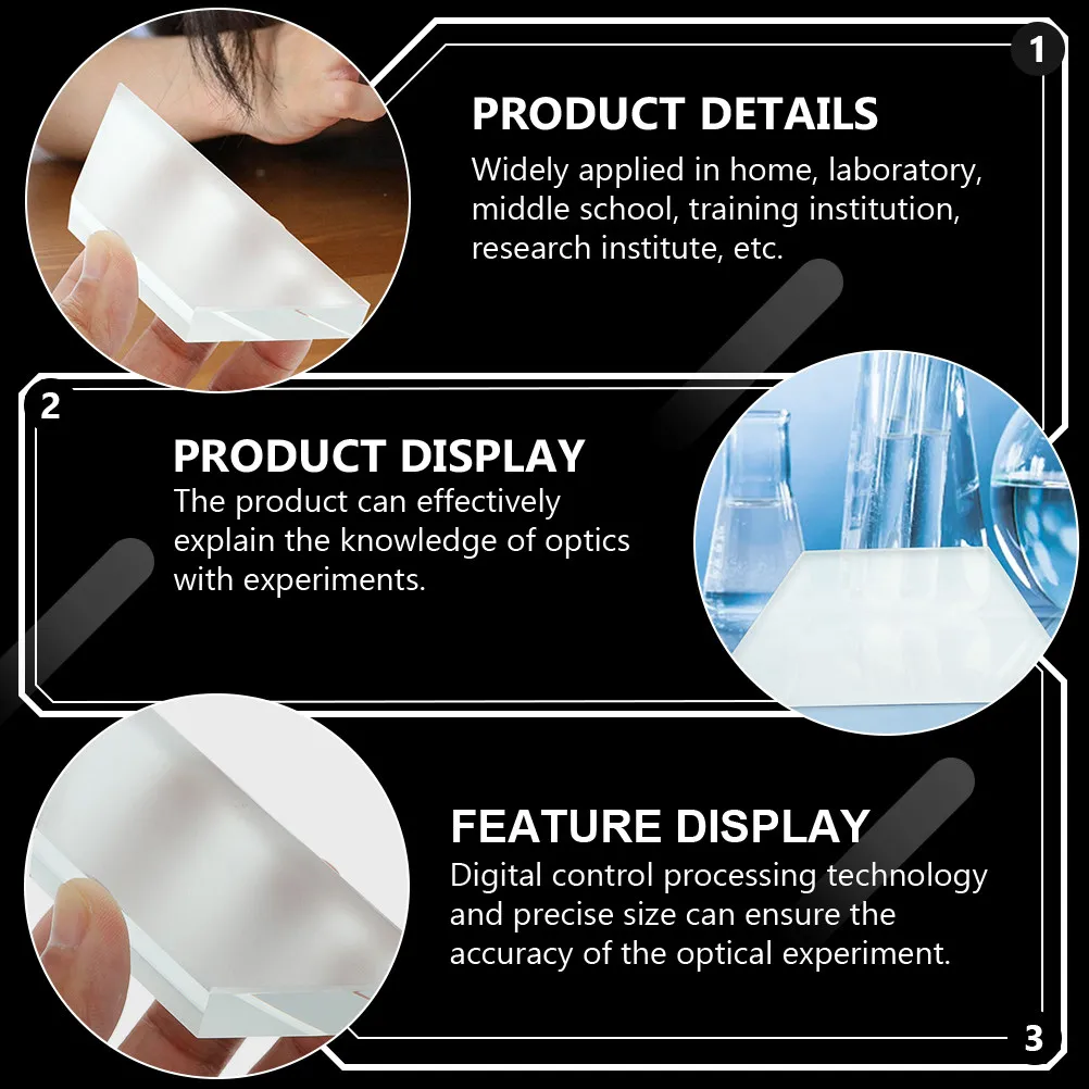 3Pcs 광학 유리 렌즈 교육 장치 중학교 물리학 실험 도구 실험실 과학 교육 보조 굴절 장치