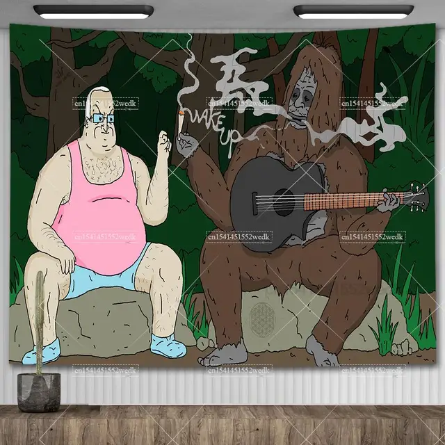Papier peint The Big Lez Show, Tapisserie murale Anime Sassy The Sasquatch, Décoration de chambre, Tapisseries Mème esthétiques, Décoration d'intérieur 1