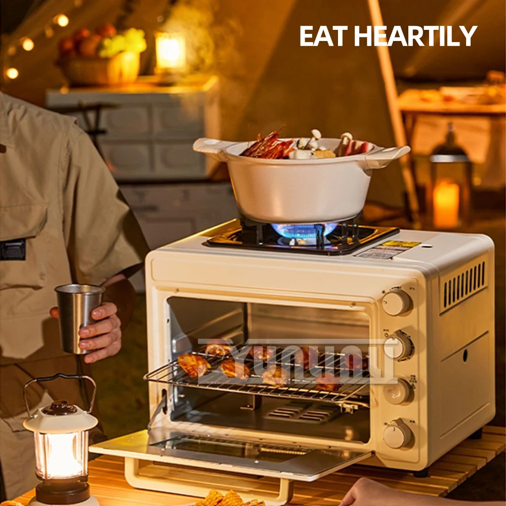 Household multi-functional outdoor gas pizza oven, 2-in-1 card oven, portable small baking oven 4