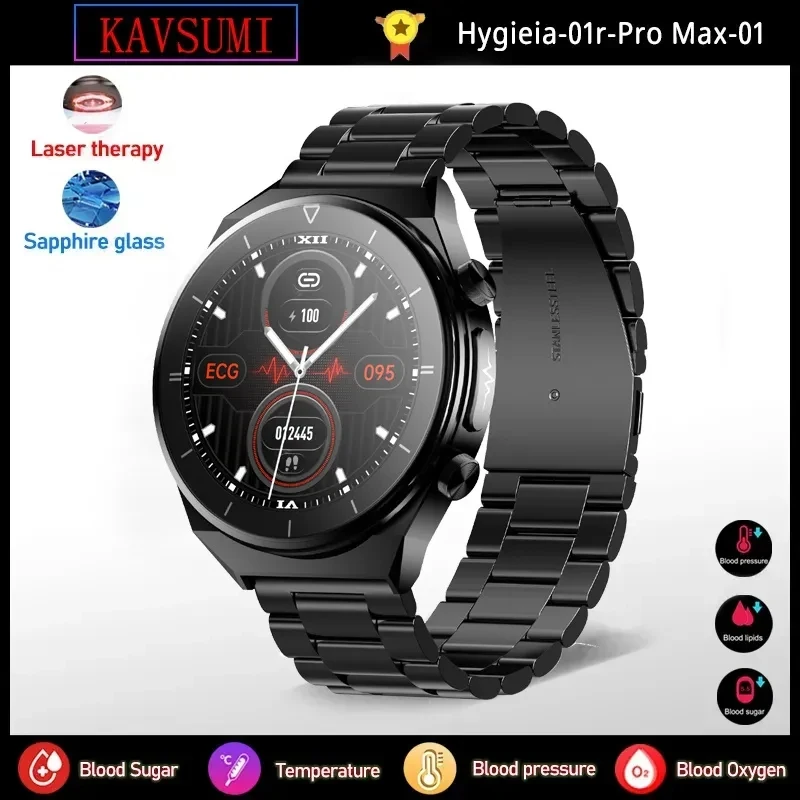 

Sapphire Glass 2023 New Laser Treatment Three High Smart Watch Men ECG PPG Heart Rate Blood Sugar Health Tracker Smart Watches