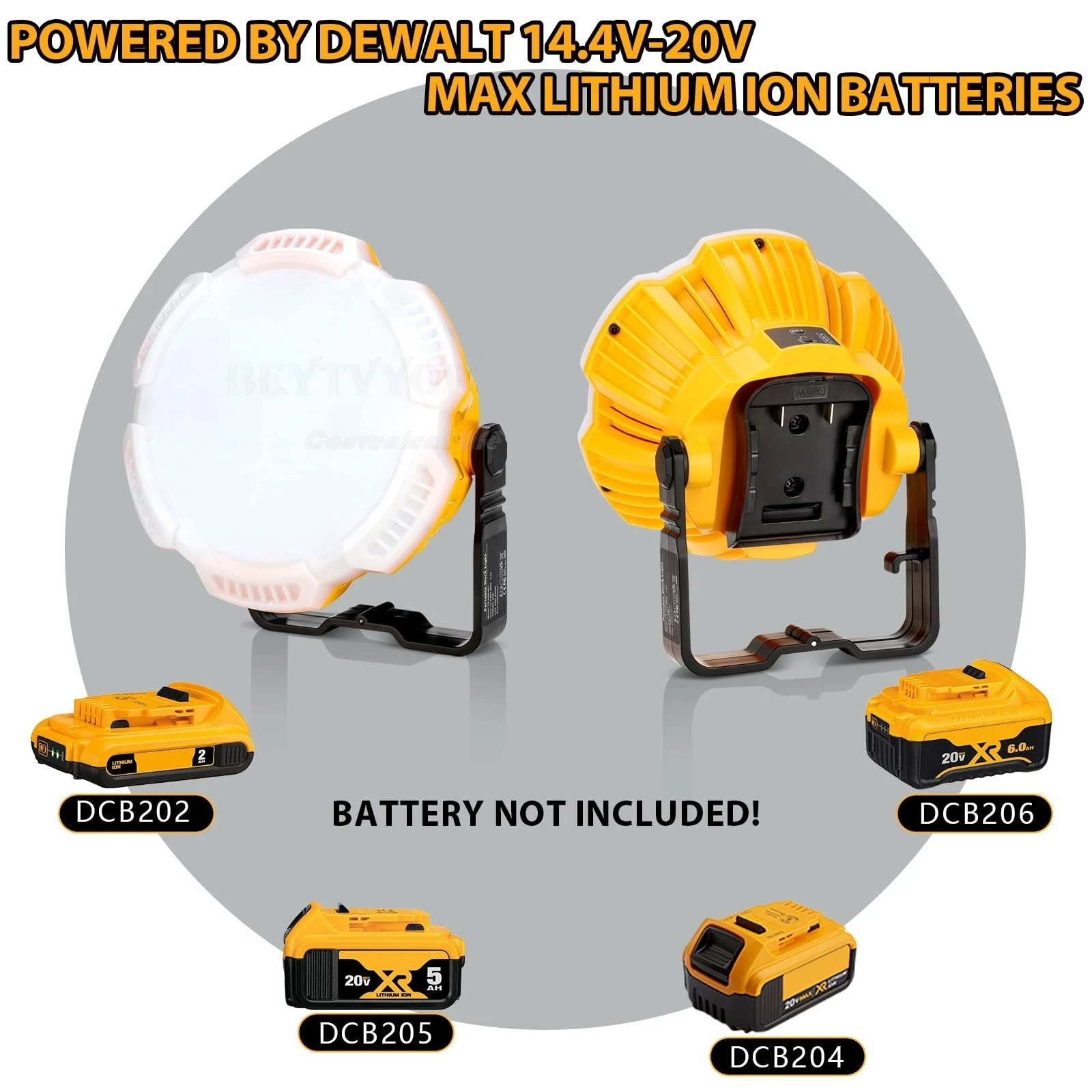 LED Camping Light for Dewalt 14.4-20V Battery 2400LM Flashlight Portable Light w