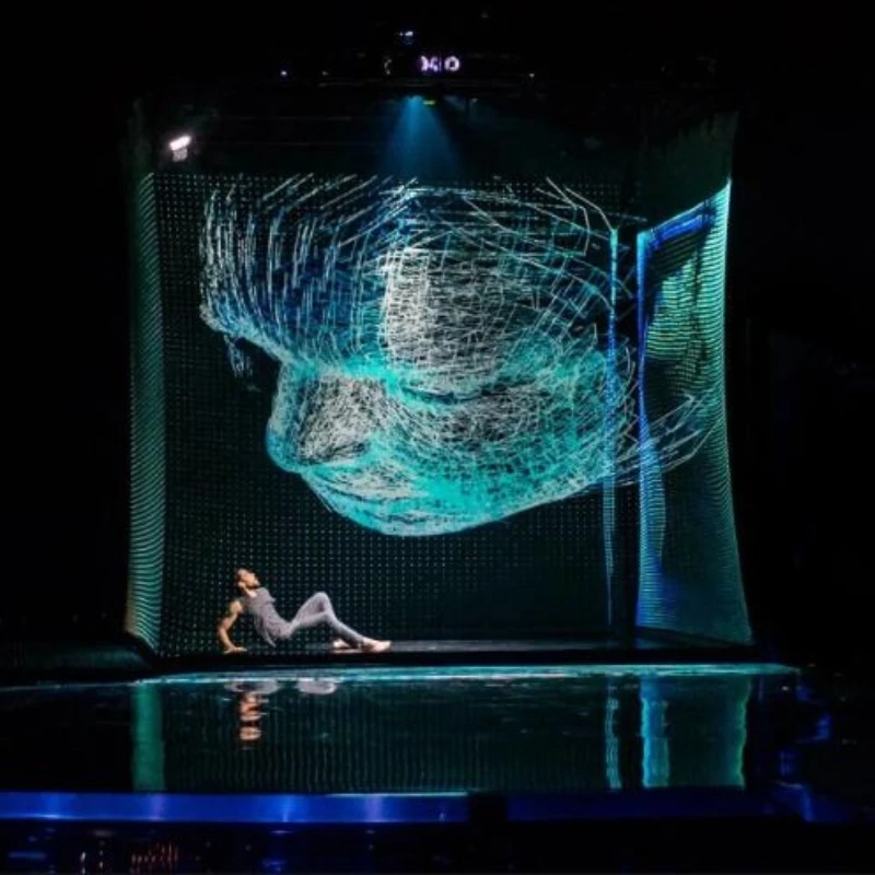 

4m*6 Large Hologram Gauze Projector Screen 3D Holographic Stage Projection Display Hologram Mesh Screen