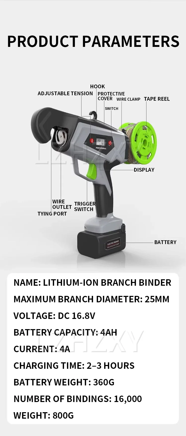 Automatic Electric Plant Tying Tool | Garden Vine Tying Machine for Grapes, Toma