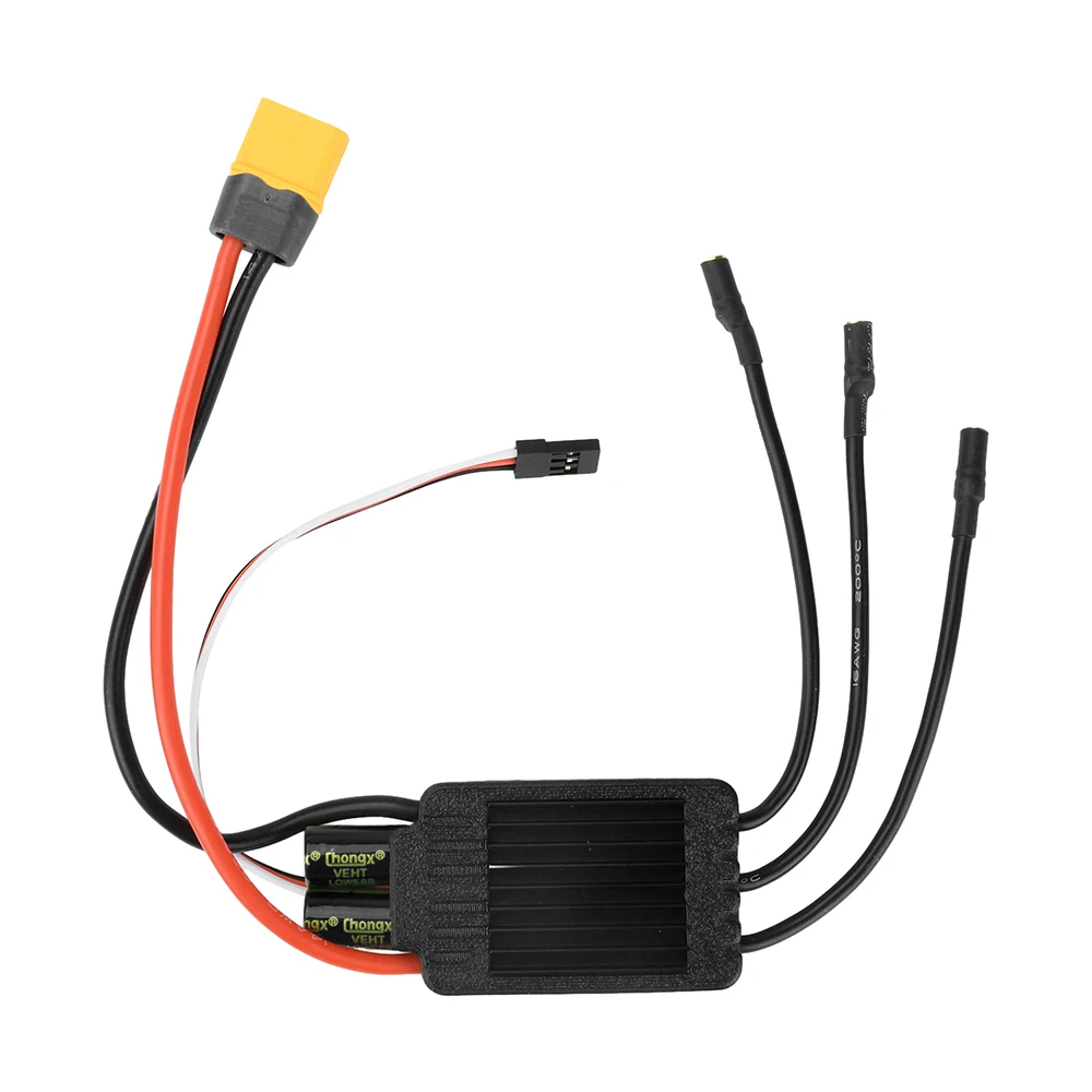 ESC 120A pour drone et voiture RC, montrant les soudures et la carte électronique