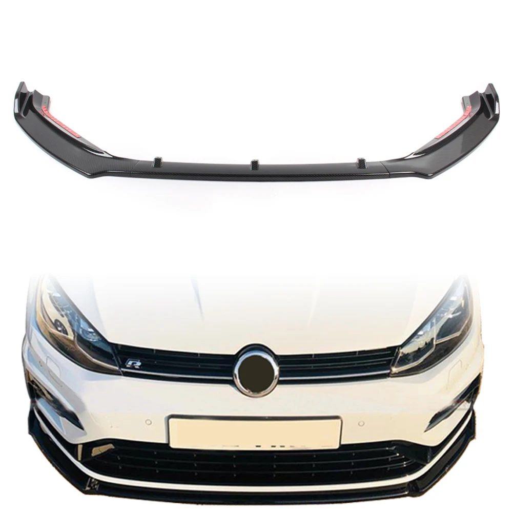 

Для автомобильного переднего бампера Golf MK7, спойлер для Volkswagen 2013, 2014, 2015, 2016, 2017, 7,5, модель из углеродного волокна, Стайлинг, АБС-пластик