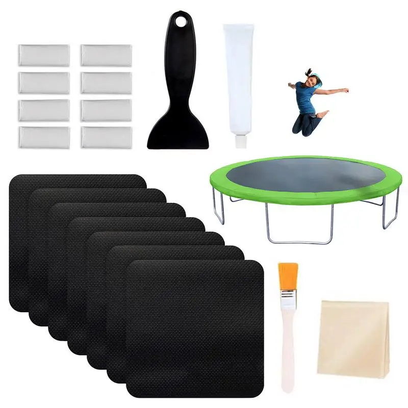 19pcsTrampolinePatchRepairKitSquareGlueonPatchesforTrampoline