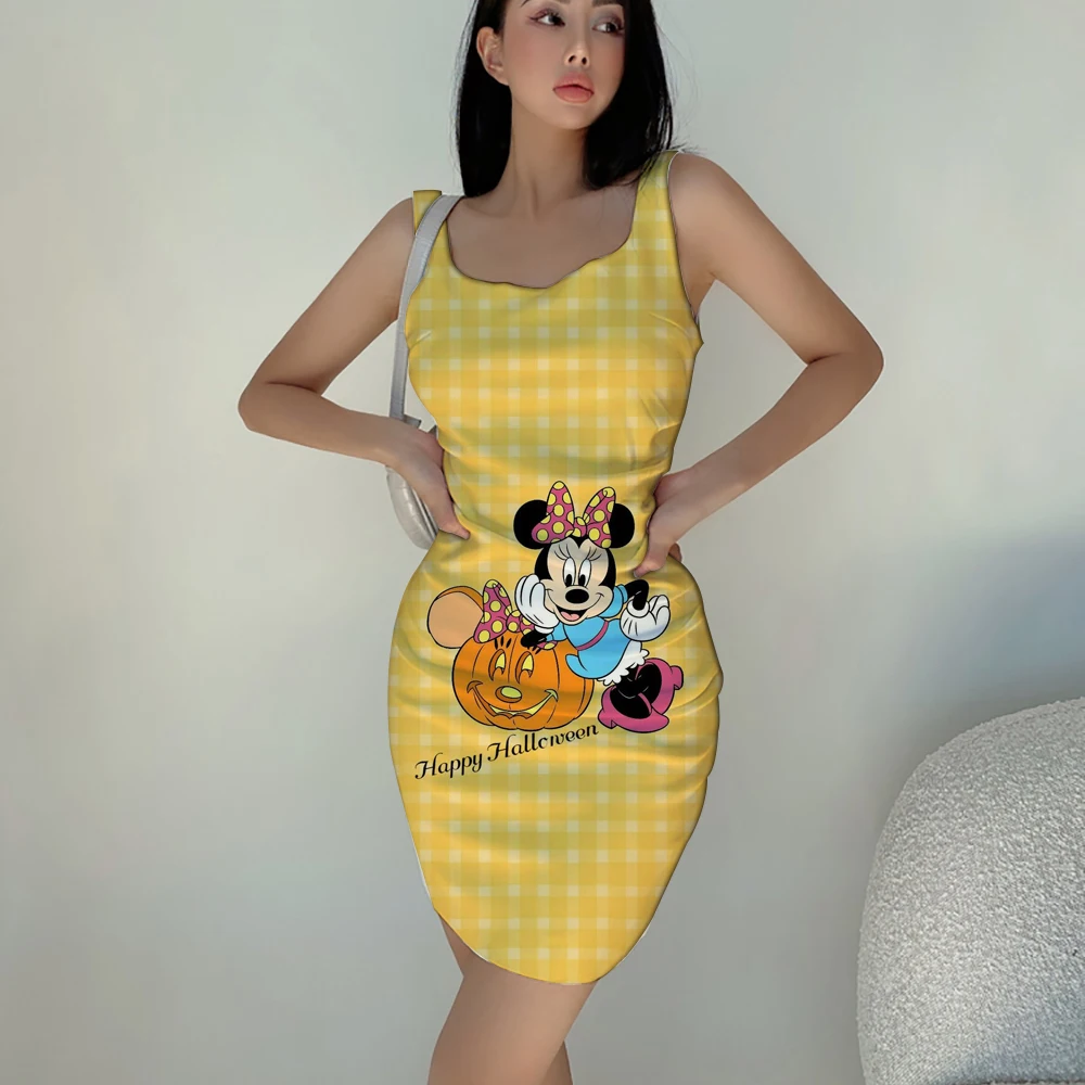 

Disney Minnie Sleeveless Mini Sling Dress Women Summer Hip Tight Party Sexy Club Outfit 2022 Slim Pencil Short Vestido