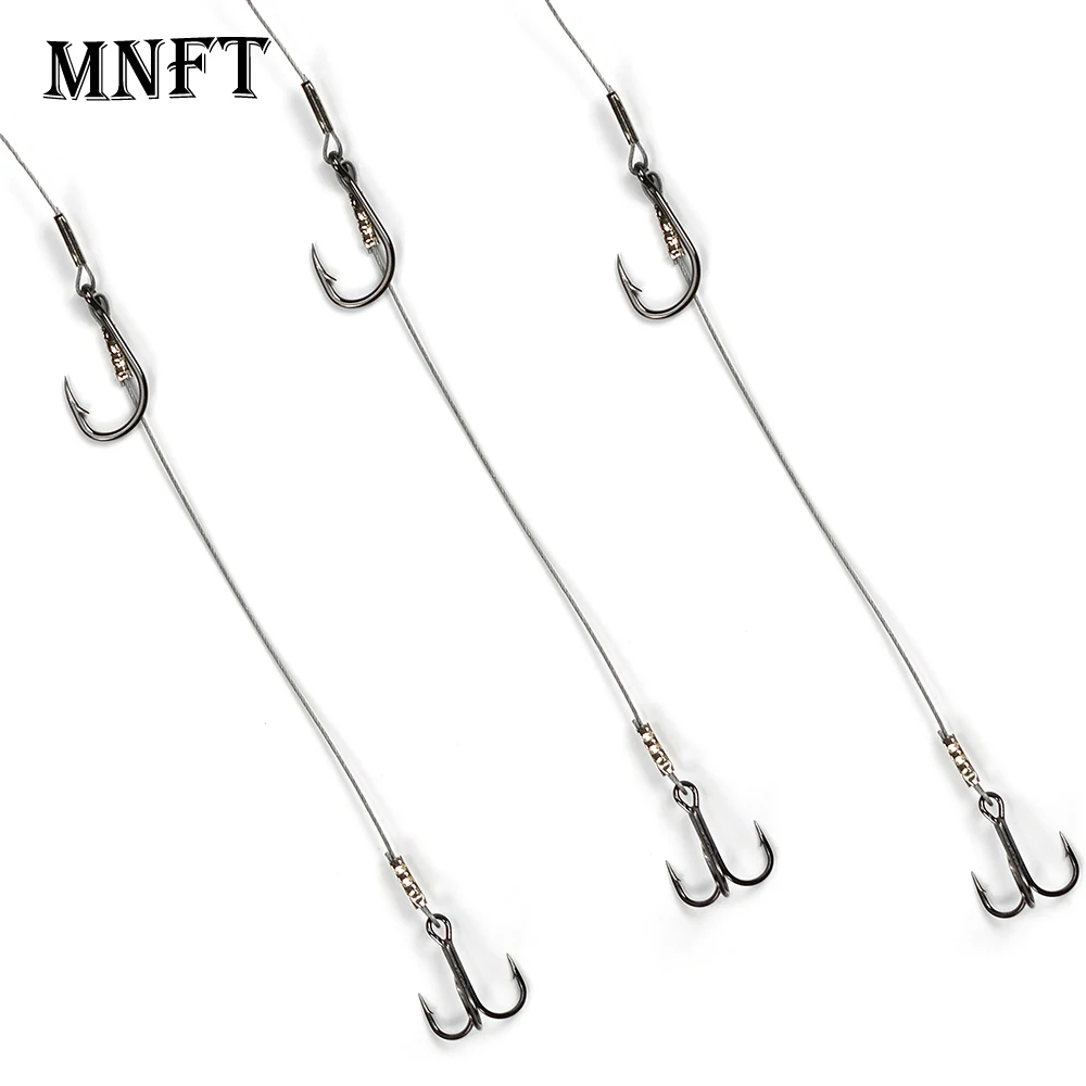 Set de 3 hameçons carbone pour poisson-chat - Hameçons ancres triple haute résistance pêche carnassier