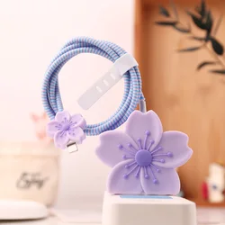Purple Charger Petal: Cherry Blossom Fast Charging Cable with Protective Case and Winder Organizer (74)