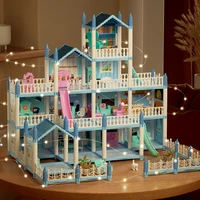 1/12 Dollhouse Miniatures Girl's Birthday Assembled Scene Accessories Miniature Dollhouse Items Diy Set Handmade Toys 3D Cartoon 1