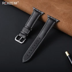 Premium Leather Watch Strap - Elegant and Versatile Sport Bracelet for 42 44 45 49mm S10-46 (Black White-B)