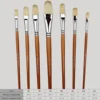 Professional Hog Bristle Filbert Oil Paint Brushes Set, 7pcs Long Wooden Handle Natural Chungking Hog for Oil Acrylic Painting 2