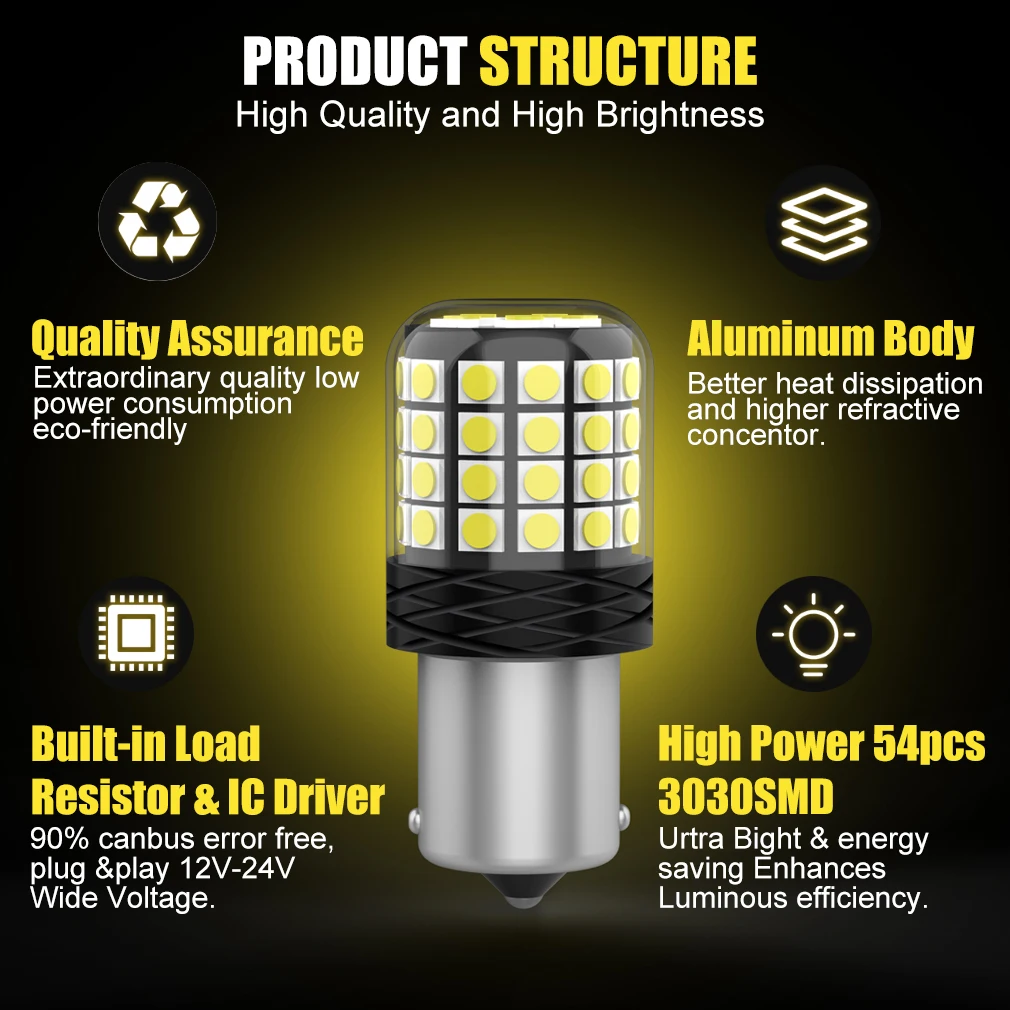 LED 1156 ڵ ȣ, 42W P21W, BA15S, BAU15S, PY21W, BAY15D, LED  1157, P21/5W, R5W, T20, 7440 7443, W21W, 6000K, 12V