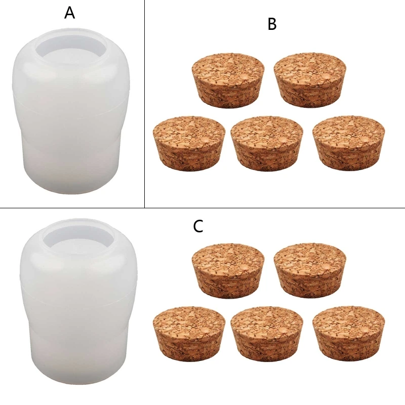 

E0BF Box Resin Molds Jar Silicone Mold for Epoxy Resin Casting Jewelry Box