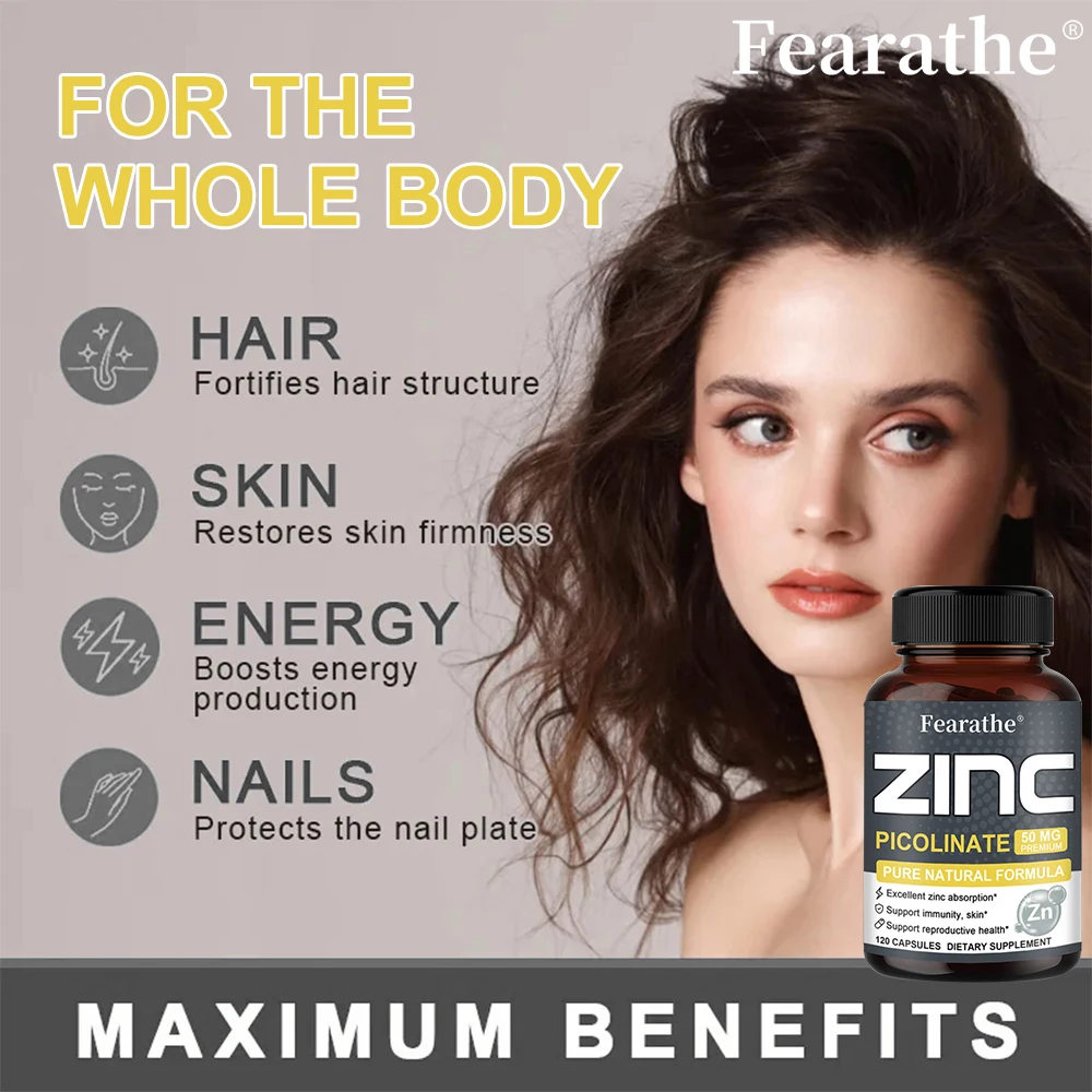 Zinc Supplement 50mg Support Immune System Skin Sleep Urinary Health