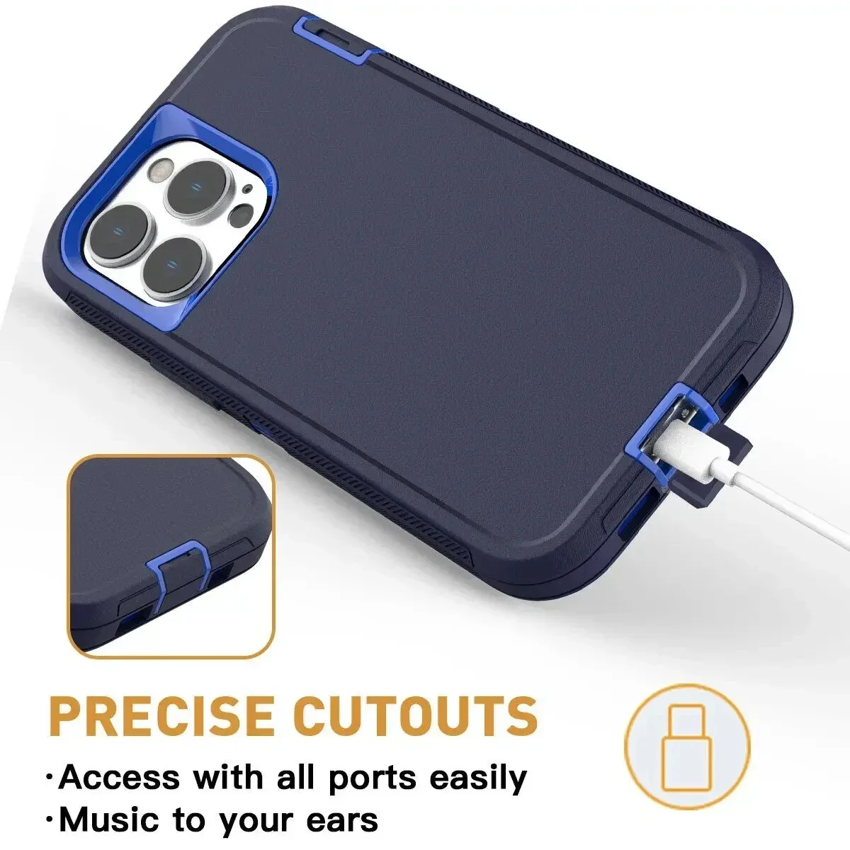 Luxury 3-in-1 Shockproof Armor Case with Soft Bumpers and Protective Hard Cover