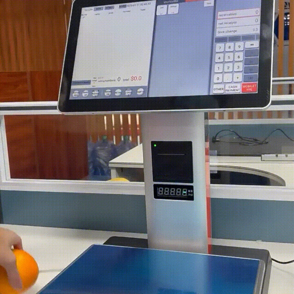 AllInOneRetailTouchscreenDigitalWeightingFoodScaleWeigh