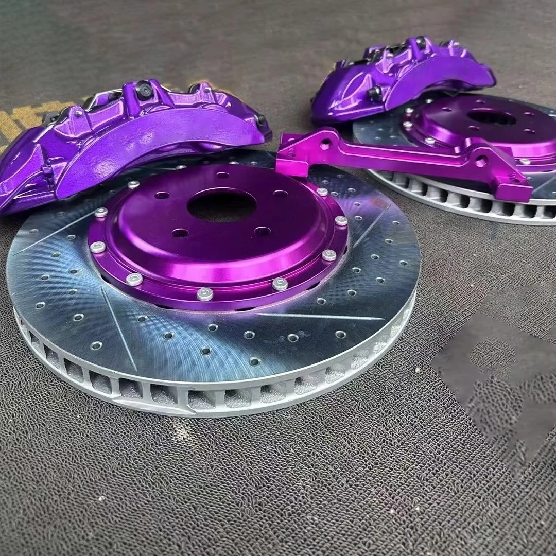 레이싱 V6 6피스톤 커스텀 도색 캘리퍼 브레이크 키트(380mm/405mm/355mm 슬롯 로터 세트 포함) 공장 직송 볼트 체결