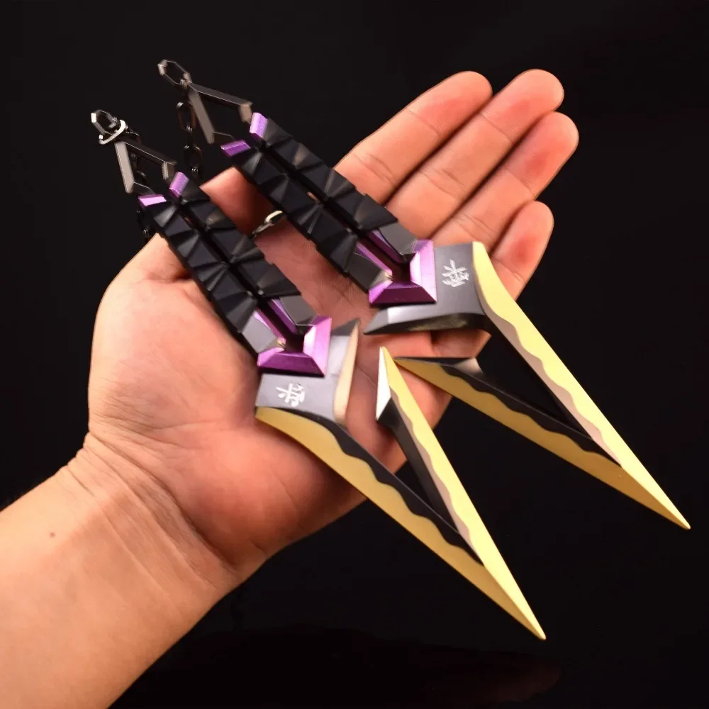 22cm Valorant Weapon Kuronami No Yaiba Ninja Kunai Game Peripheral Purple Set Metal Melee Blade Model Ornaments Crafts Gift Toys 5