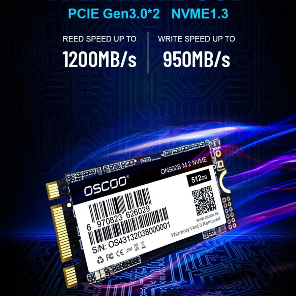 OSCOO M.2 SSD 256GB 512GB SSD M.2 NVMe PCIe 3.0 2242 1TB Internal