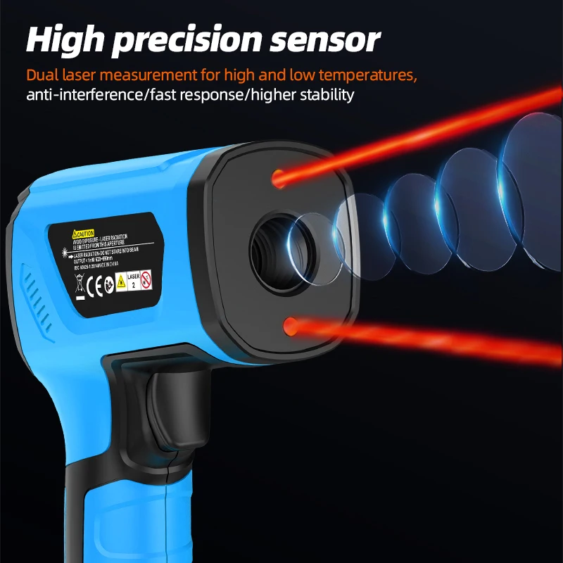 Digital Thermometer Infrared Thermometer Food Thermometer BBQ Thermometer Mestek -40 to 2000 degree Infrared Thermometer 2 Dual laser for Barbecue Kitchen Cooking