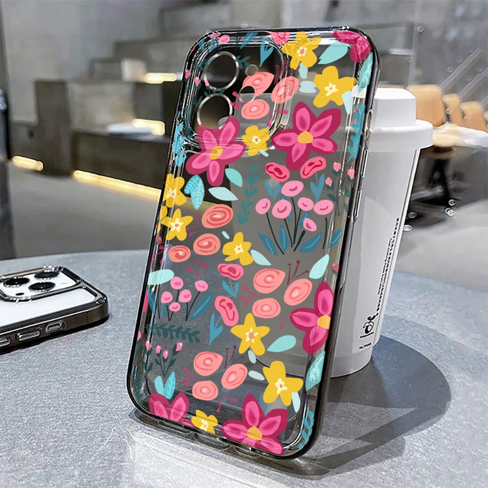 รูปสินค้า เคสใสลายดอกไม้สวยหรู ปกป้อง iPhone 17 Pro Max ทุกรุ่น