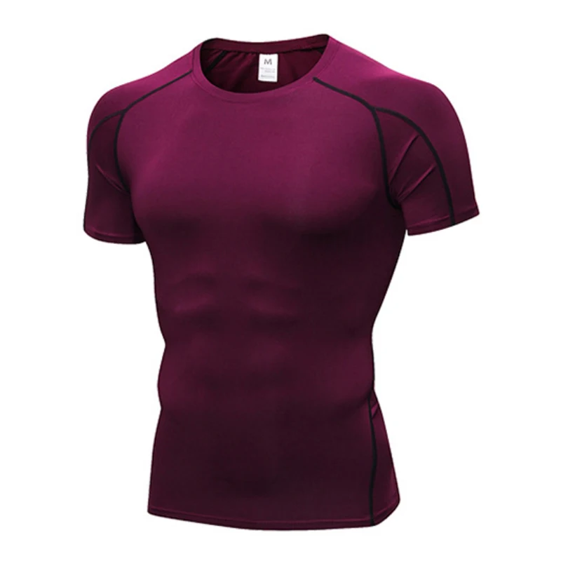 T-shirt sportive da uomo di alta qualità T-shirt termiche a maniche corte mimetiche Camicie a compressione cool Top sportivi T-shirt da palestra da corsa - immagine 5