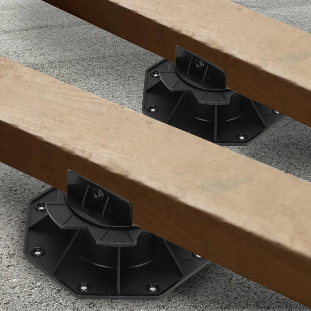 Floor Support Pedestal Black Bearing Decking Board Height Adjustable Building Material Booster Stable Suitable for Aluminium WPC Wood