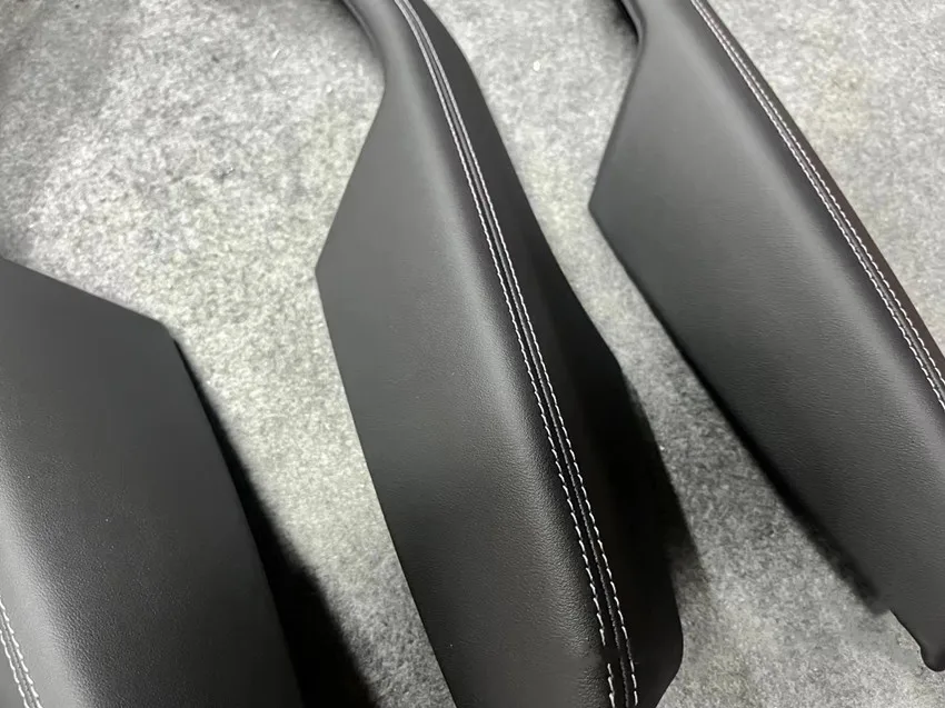 For Audi A4 B9 A6 C8 upgrades original red white stitched armrest car door armrest cover frame