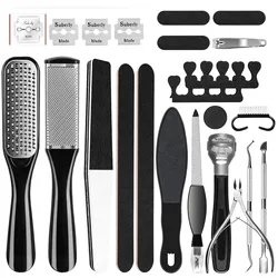 Ultimate 23-Piece Stainless Steel Pedicure Kit - Professional Foot Care and Callus Remover Set (1 set 23 in 1)