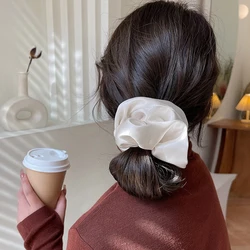 Elegant Korean Silk Hair Scrunchies - Premium Solid Color Hair Ties (Style 4)