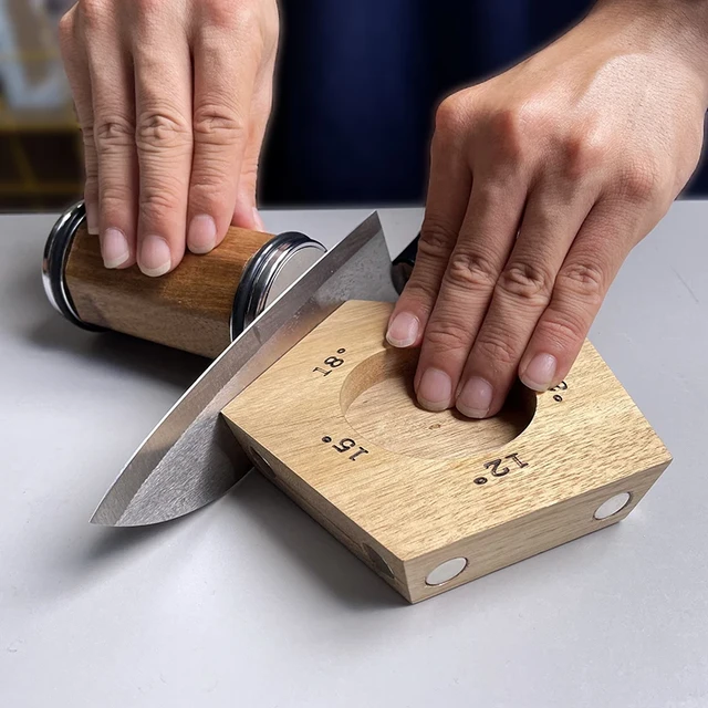 2023 HOT Sell Magnetic Rolling Knife Sharpener Tumbler 12 15 18 20 22  Degree Pentagon Wood