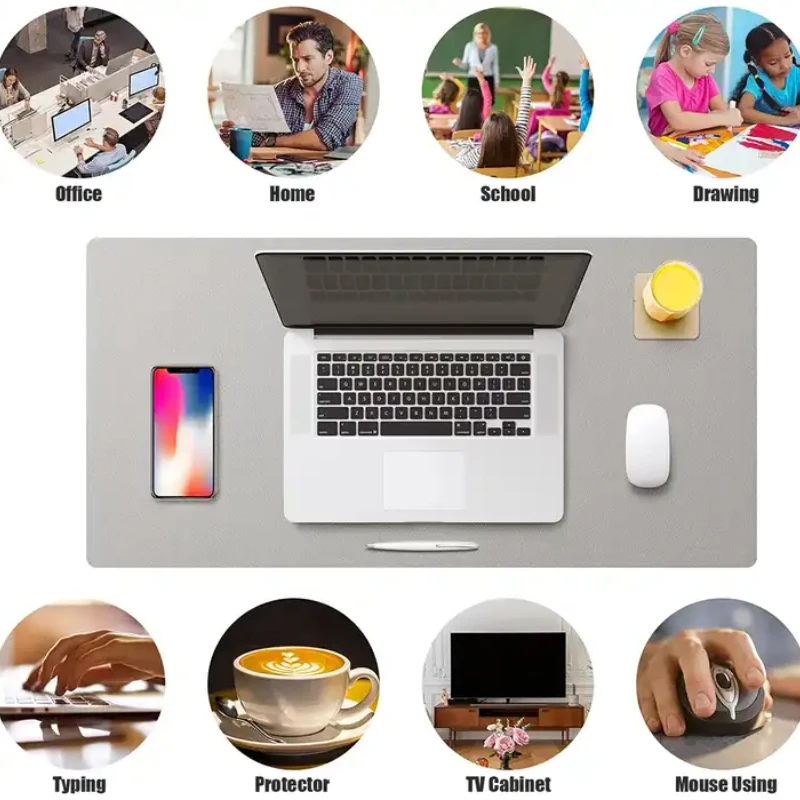 30x100CM Office Desk Protector Mat PVC Leather Waterproof Mouse Pad Water Resistant Heat Insulation Non-Slip Work Mat Study Mat 2