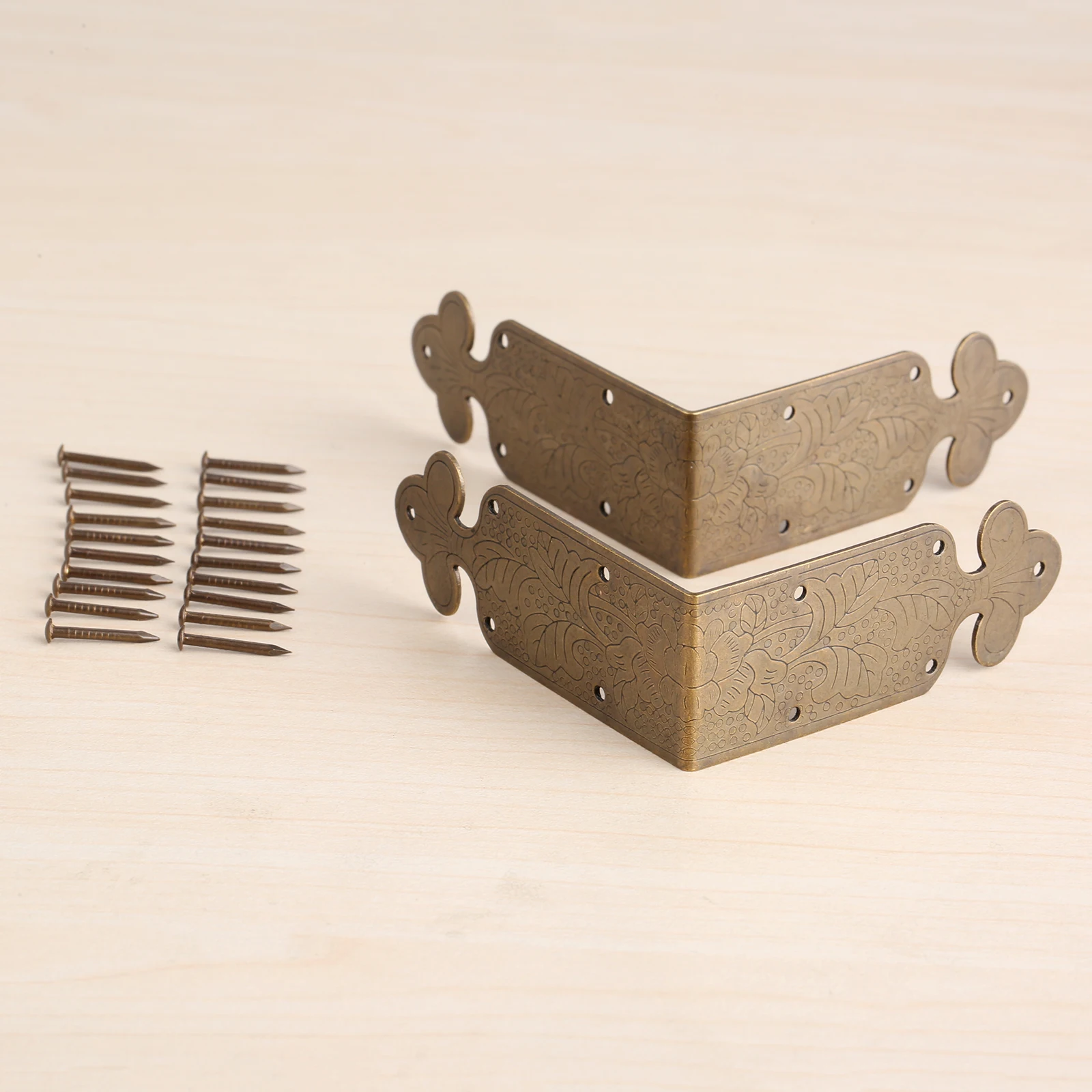 Metal Corner Brackets 4 Pcs 65*25mm For Photo Frame Furniture Protector Decorative +Nail