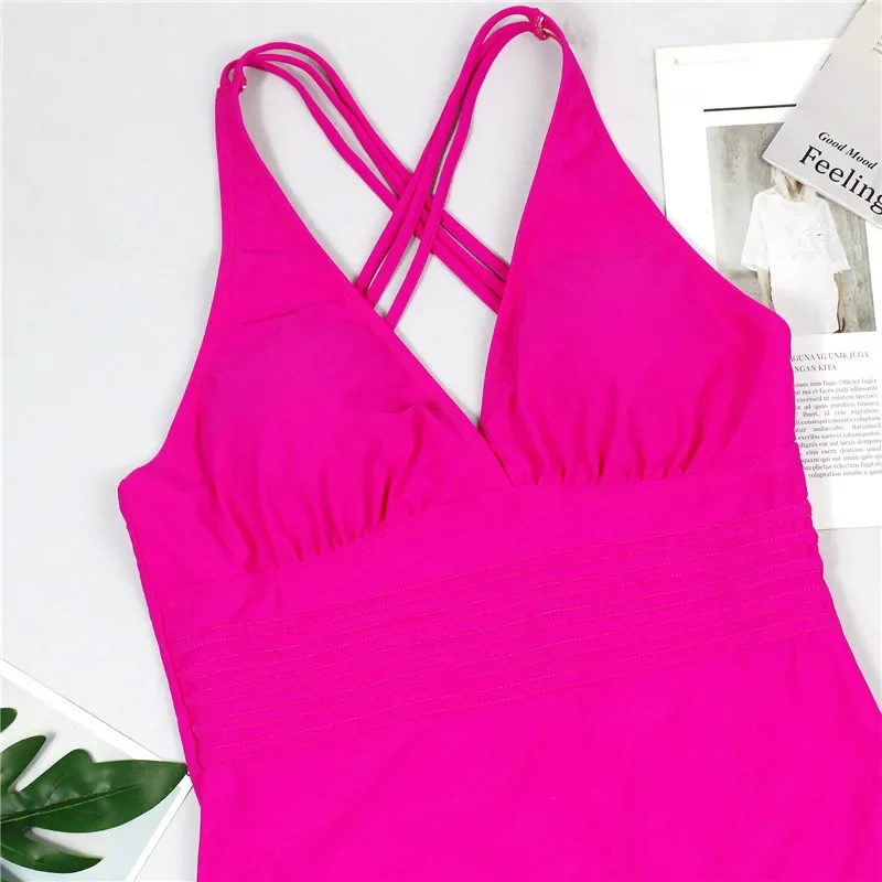 Fashion One Piece Women Swimwear Print Beach Woman Sexy Bikini Swimsuit Bathing Suit Push Up Cross Back Monokini Summer Clothes women sport swimsuits women bikini sets